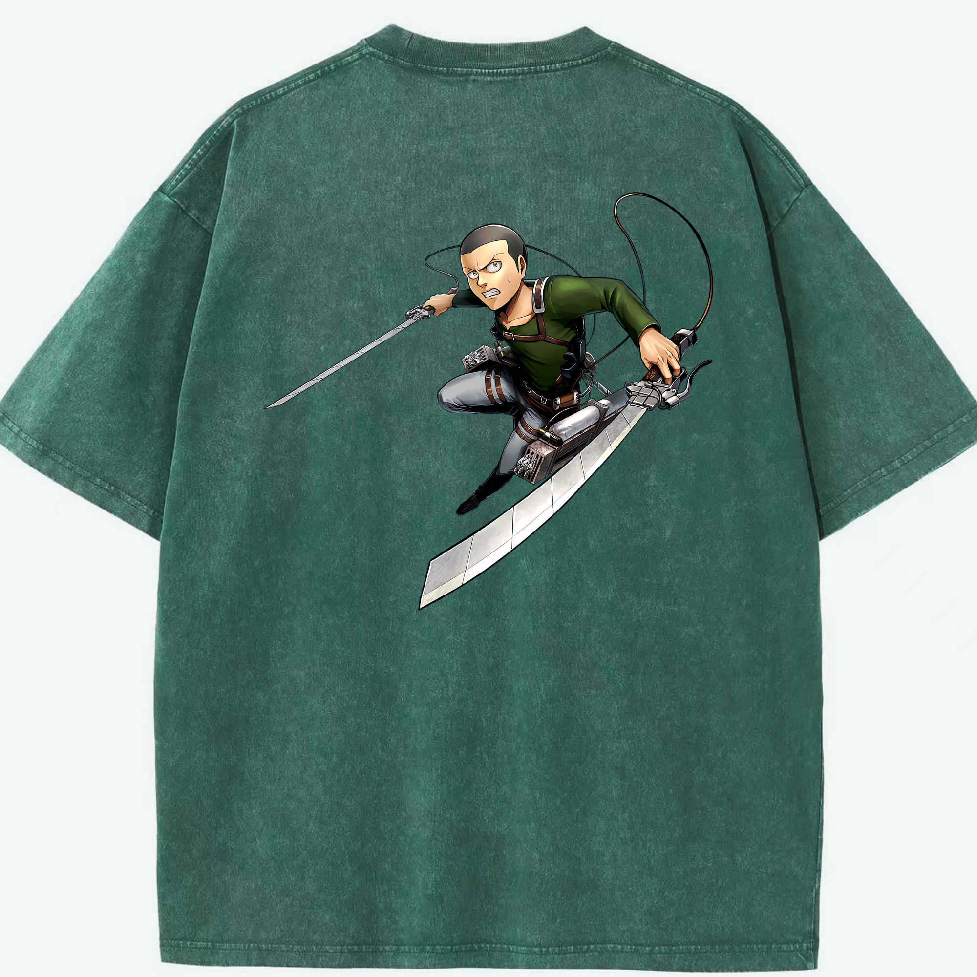 （画像用） 進撃の巨人 コニー·スプリンガー Attack on Titan Connie Springer 綿100% ヴィンテージ風 半袖Tシャツ（背面プリント）